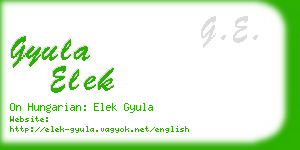 gyula elek business card